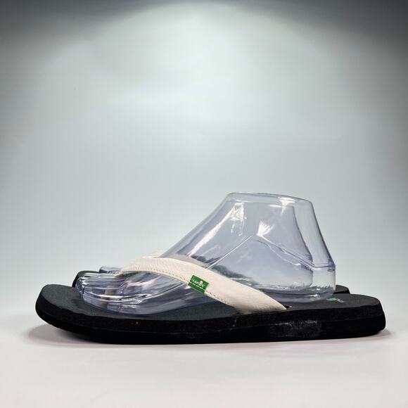 Sanuk Yoga Serenity 4 Black White Flip Flops Sandals SWS10821S Women’s Size 11 - Picture 4 of 9